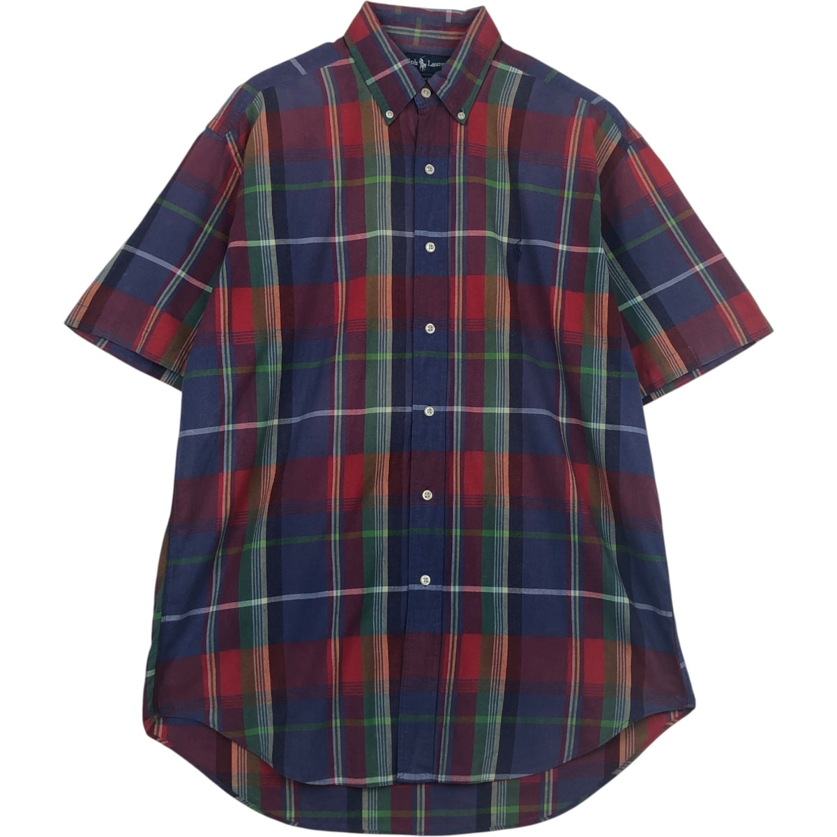 古着 ラルフローレン Ralph Lauren BLAKE 半袖 ボタンダウン チェックシャツ メンズM相当/eaa637742