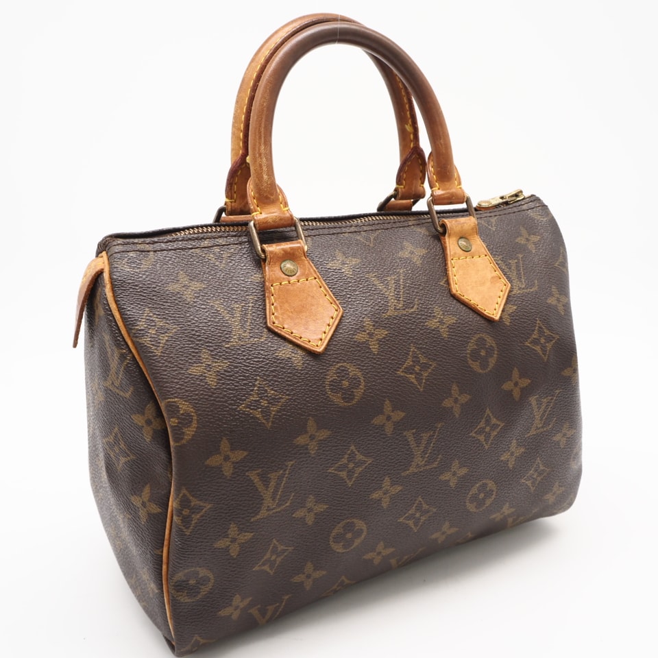 LOUIS VUITTON ルイ・ヴィトン モノグラム キャンバス スピーディ25 M41528 ハンドバッグ ブラウン コーティングキャンバス レザー レディース