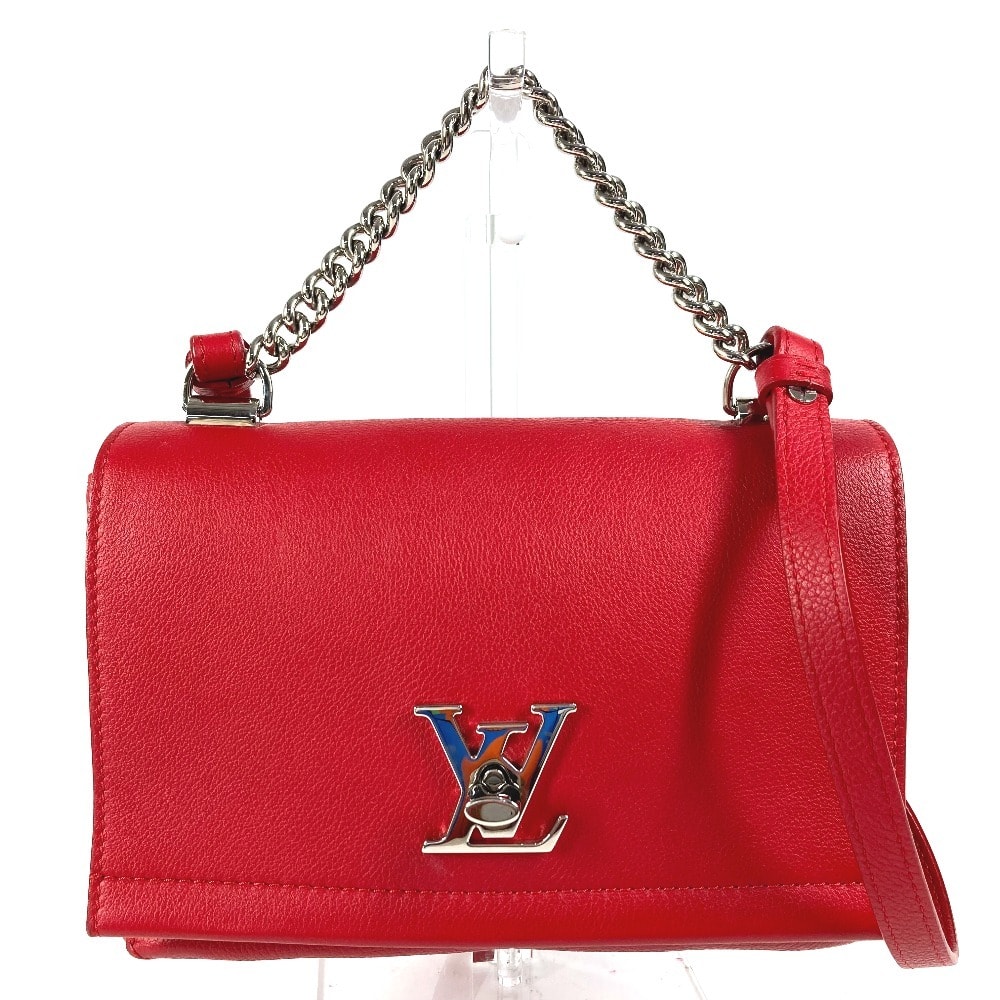 ルイヴィトン LOUIS VUITTON ロックミー2 BB M51202 カバン 2WAYバッグ チェーンバッグ ショルダーバッグ 斜め掛け ハンドバッグ カーフレザー ルビー レッド 美品