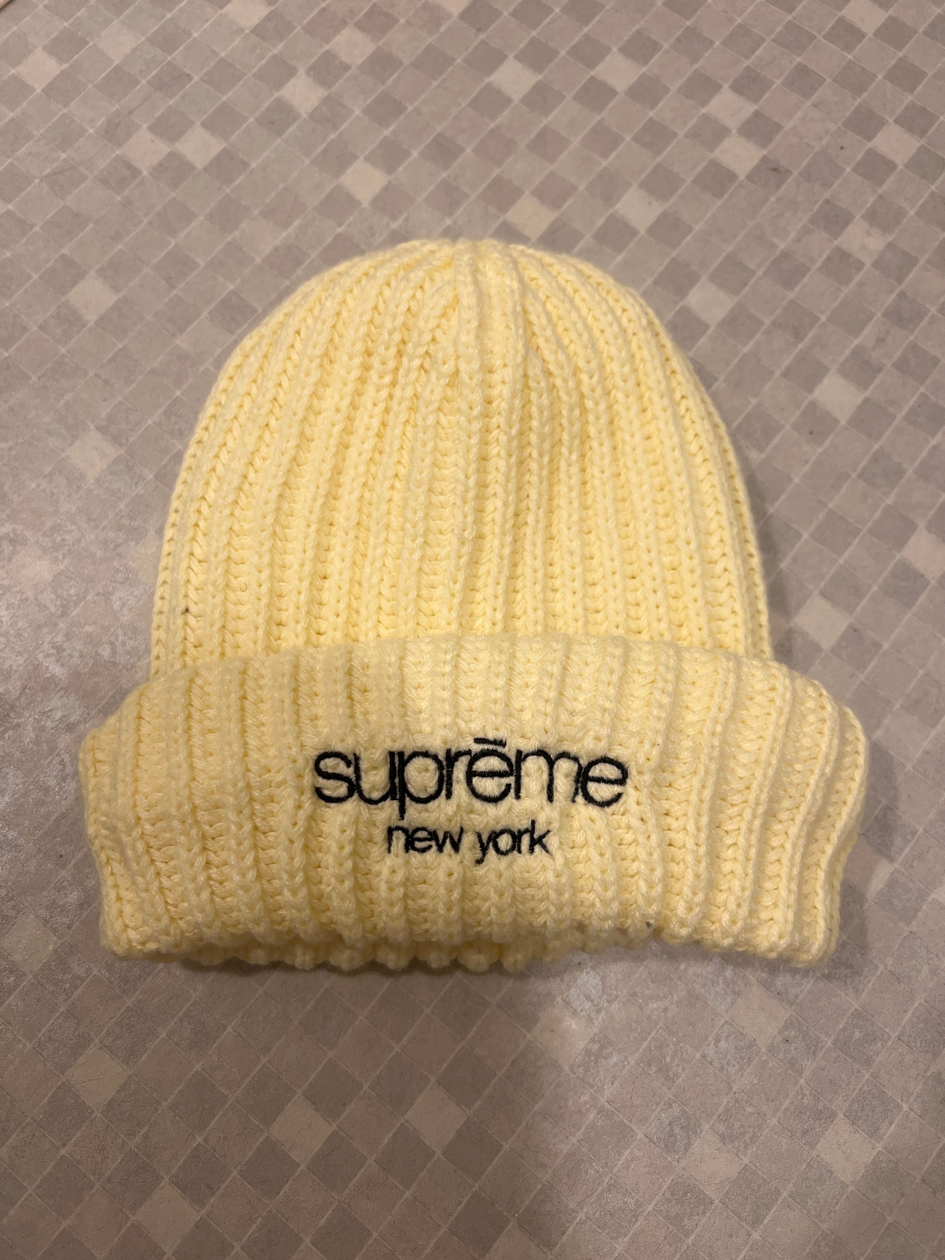 Supreme Ribbed Beanie "Cream"