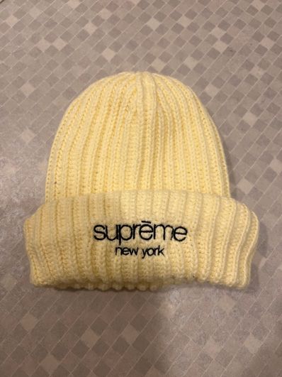 Supreme Ribbed Beanie "Cream"