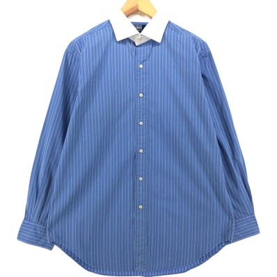 古着 ラルフローレン Ralph Lauren CLASSIC FIT クラシックフィット ストライプ柄 クレリックシャツ メンズL相当/eaa540743