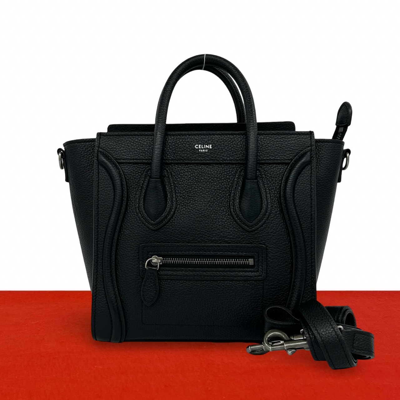 CELINE セリーヌ ラゲージ ナノ ショッパー レザー ショルダーバッグ ブラック
26690