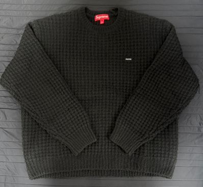 Supreme Small Box Waffle Sweater "Black"