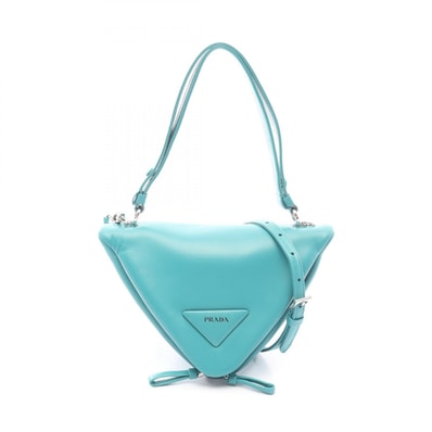 プラダ PRADA トライアングル 2WAY ハンドバッグ バッグ レザー レディース ブルー系 1BA315 【中古】
