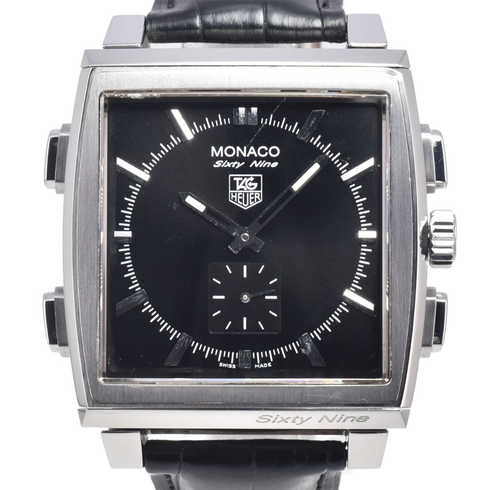 タグホイヤー TAG HEUER CW9110-0 モナコ 69 リバーシブル デジアナ 手巻き&クォーツ ブラック 手巻き メンズ 良品 腕時計 J#147048