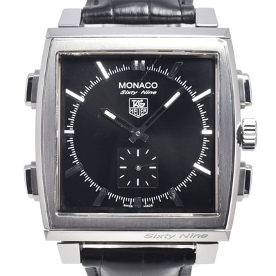 タグホイヤー TAG HEUER CW9110-0 モナコ 69 リバーシブル デジアナ 手巻き&クォーツ ブラック 手巻き メンズ 良品 腕時計 J#147048