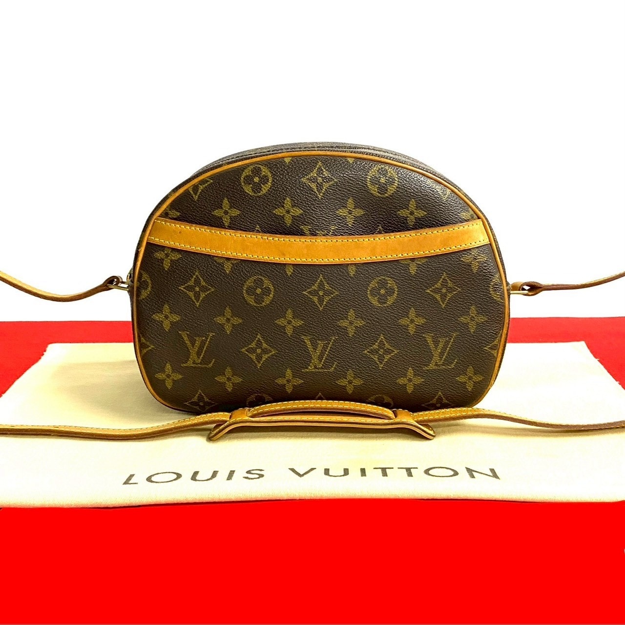 LOUIS VUITTON ルイヴィトン ブロワ モノグラム レザー PVC ショルダーバッグ ブラウン
 08661
