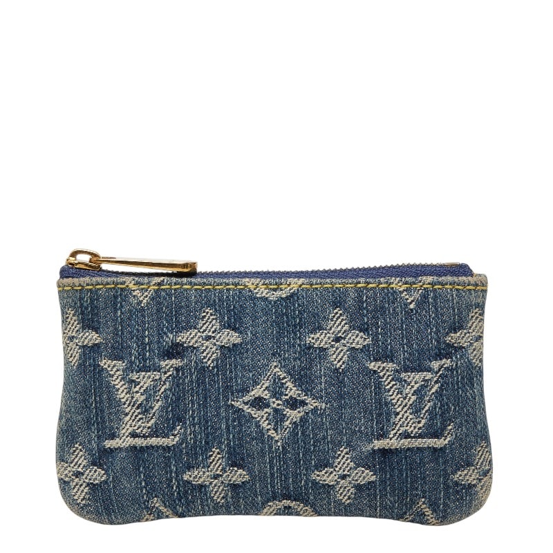ルイ ヴィトン モノグラム デニム ポシェット クレ キーケース コインケース M95343 ブルー デニム レディース LOUIS VUITTON 【中古】