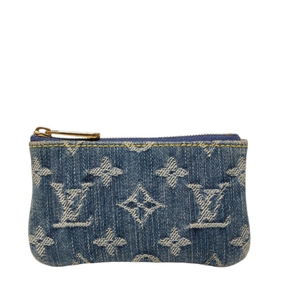ルイ ヴィトン モノグラム デニム ポシェット クレ キーケース コインケース M95343 ブルー デニム レディース LOUIS VUITTON 【中古】