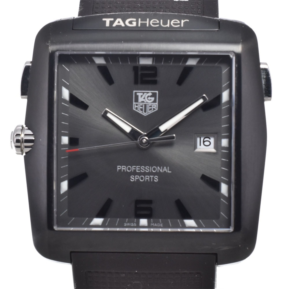 タグホイヤー TAG HEUER WAE1113.FT6004 プロフェッショナル スポーツ デイト ブラック クォーツ ユニセックス 良品 腕時計 J#150068