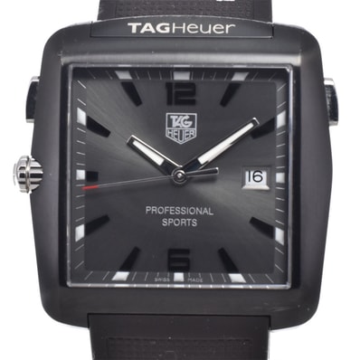 タグホイヤー TAG HEUER WAE1113.FT6004 プロフェッショナル スポーツ デイト ブラック クォーツ ユニセックス 良品 腕時計 J#150068
