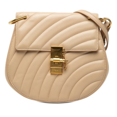 クロエ ドリュー 斜め掛け ショルダーバッグ ベージュ レザー レディース Chloe 【中古】