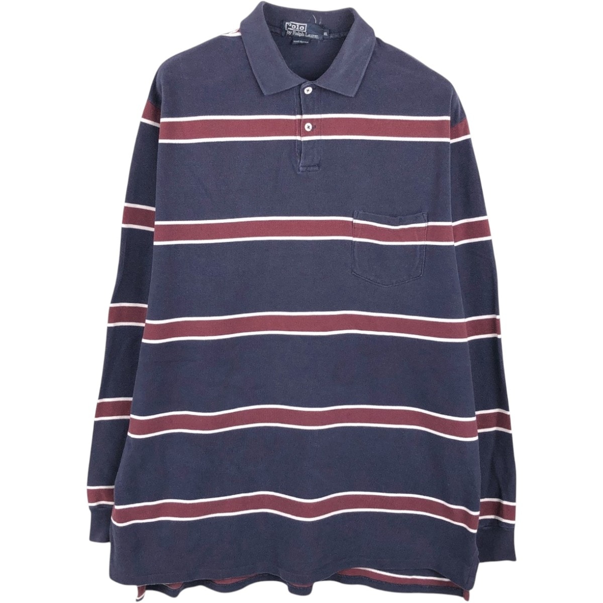 古着 ラルフローレン Ralph Lauren POLO by Ralph Lauren マルチボーダー 長袖 ボーダー ポロシャツ USA製 メンズXL相当/eaa667610