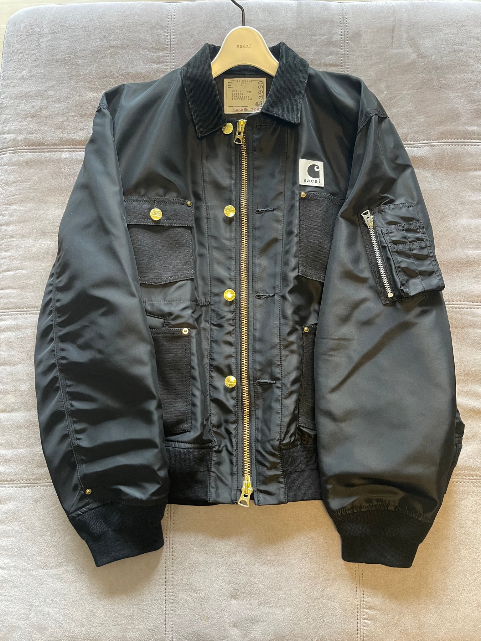 sacai x Carhartt WIP Nylon Twill x Duck Blouson "Black"