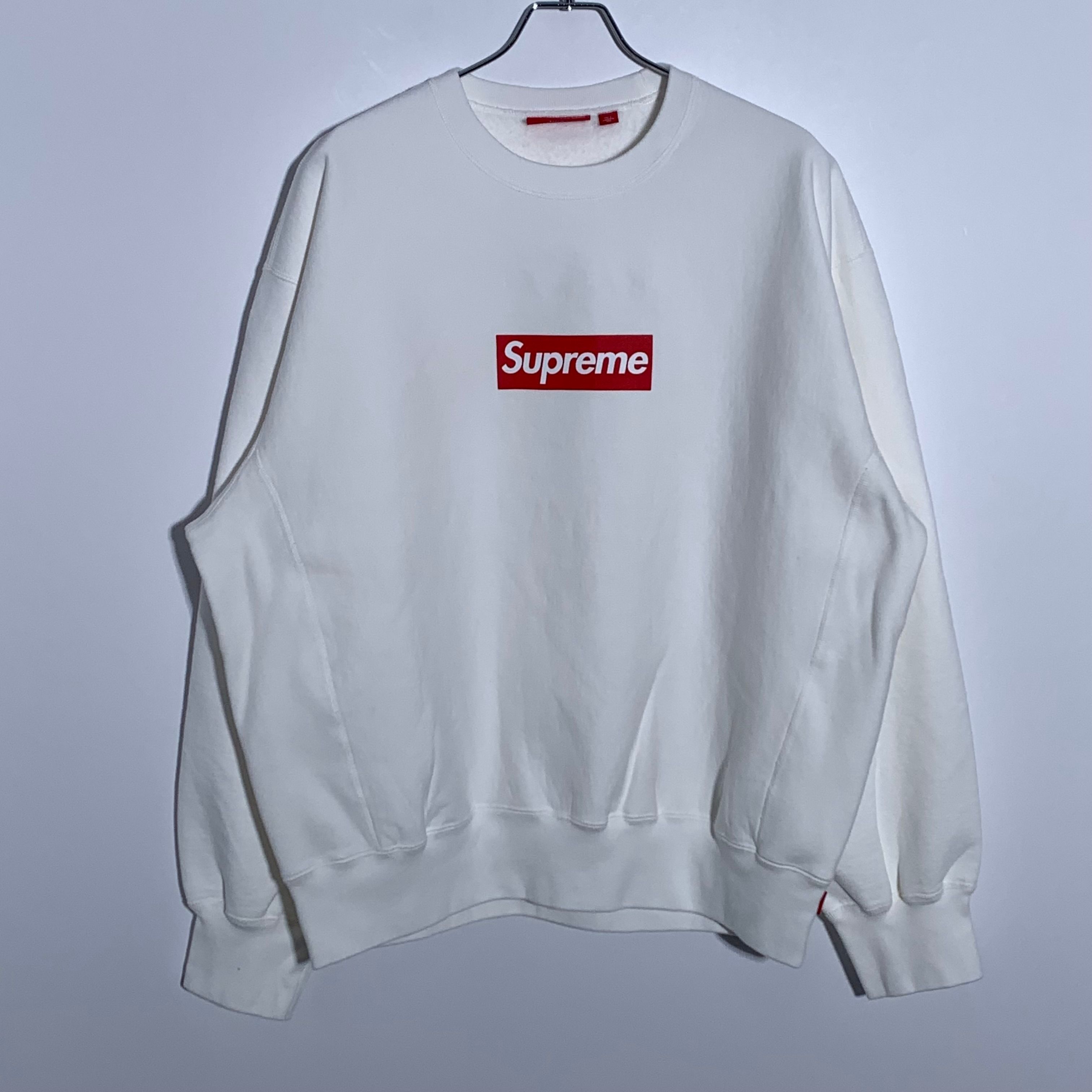 Supreme Washed Box Logo Crewneck "White"