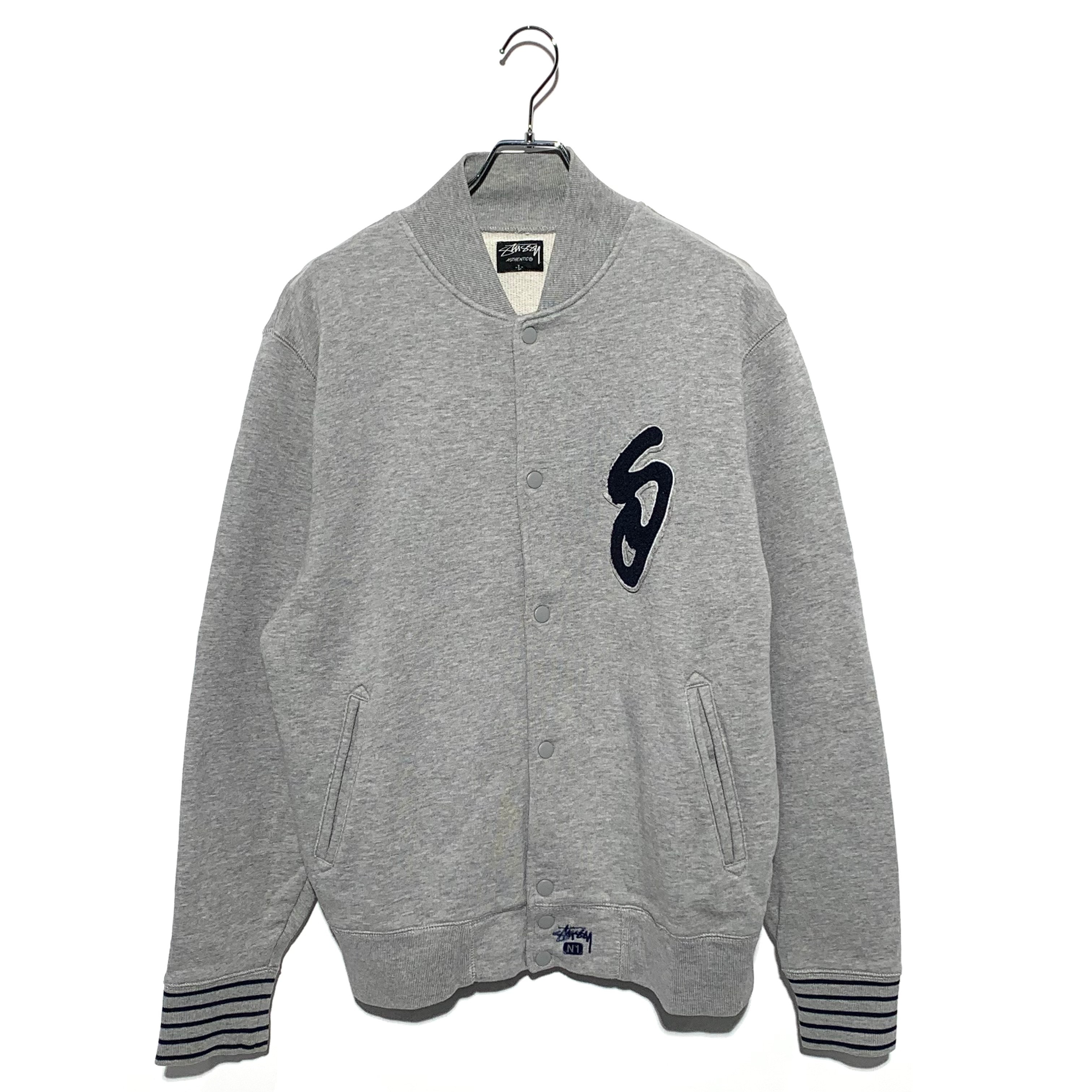 STUSSY Sweat Slogo stadium jacket gray 