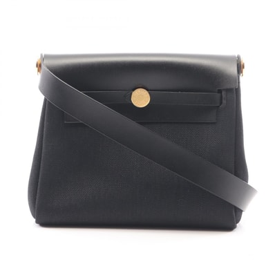 エルメス HERMES エールバッグジップ ミニ ショルダーバッグ バッグ レザー トワルミリタリー / ヴァッシュハンター トワルミリタリー レディース ブラック系 【中古】