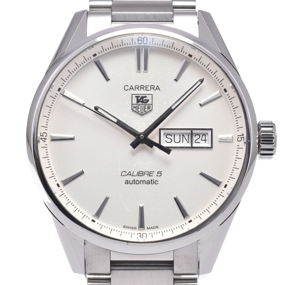 タグホイヤー TAG HEUER WAR201B.BA0723 カレラ キャリバー5 シルバー 自動巻き メンズ 良品 保証書付き 腕時計 K#146972