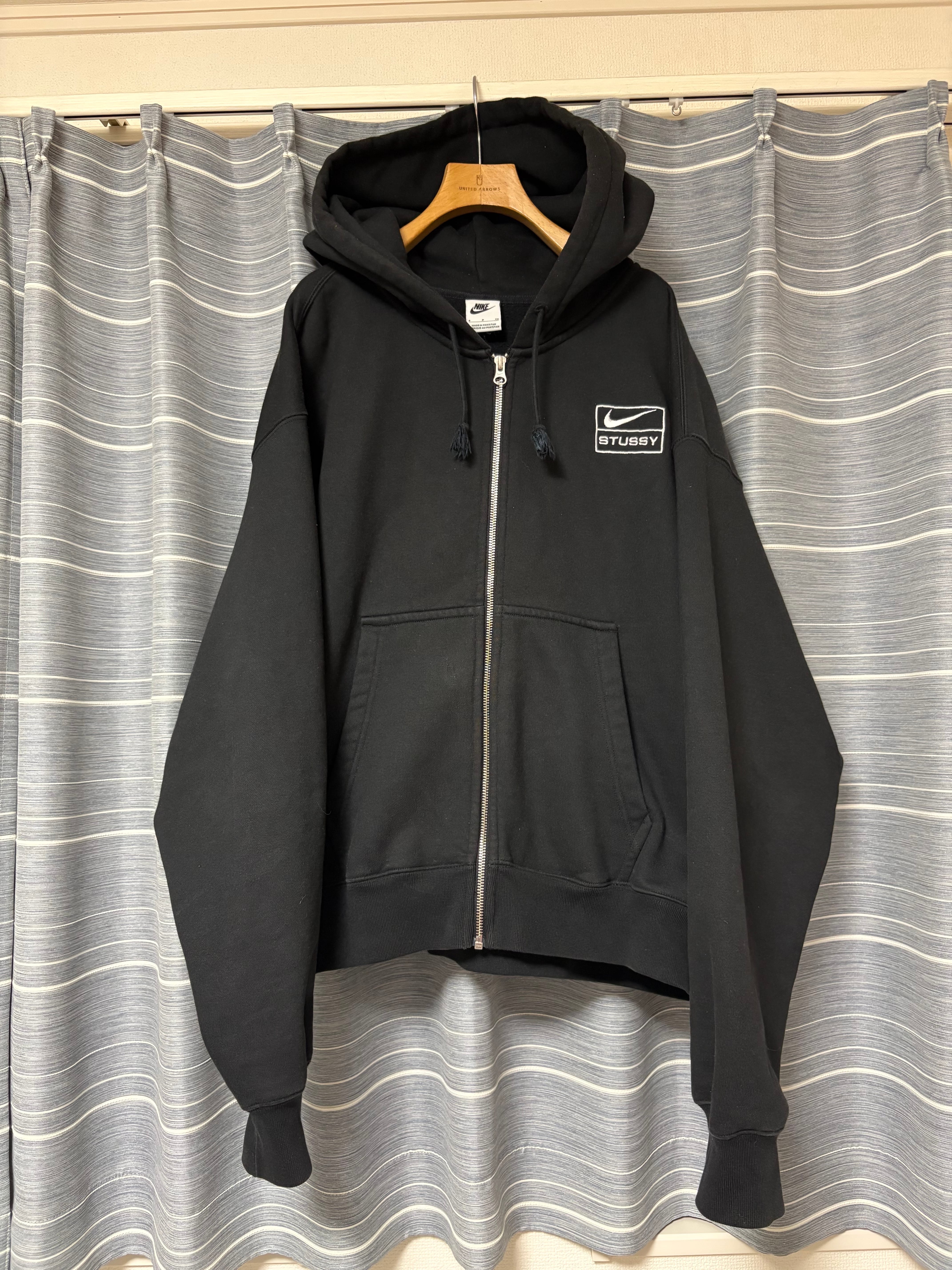 Stussy x Nike Stone Washed Fleece Zip Hoodie "Black" (US Size) FJ9175-010 