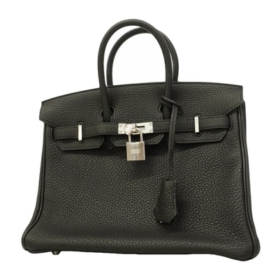 【6gd5305-g】エルメス ハンドバッグ バーキン25 トゴ ブラック シルバー金具 Y刻印【中古】レディース