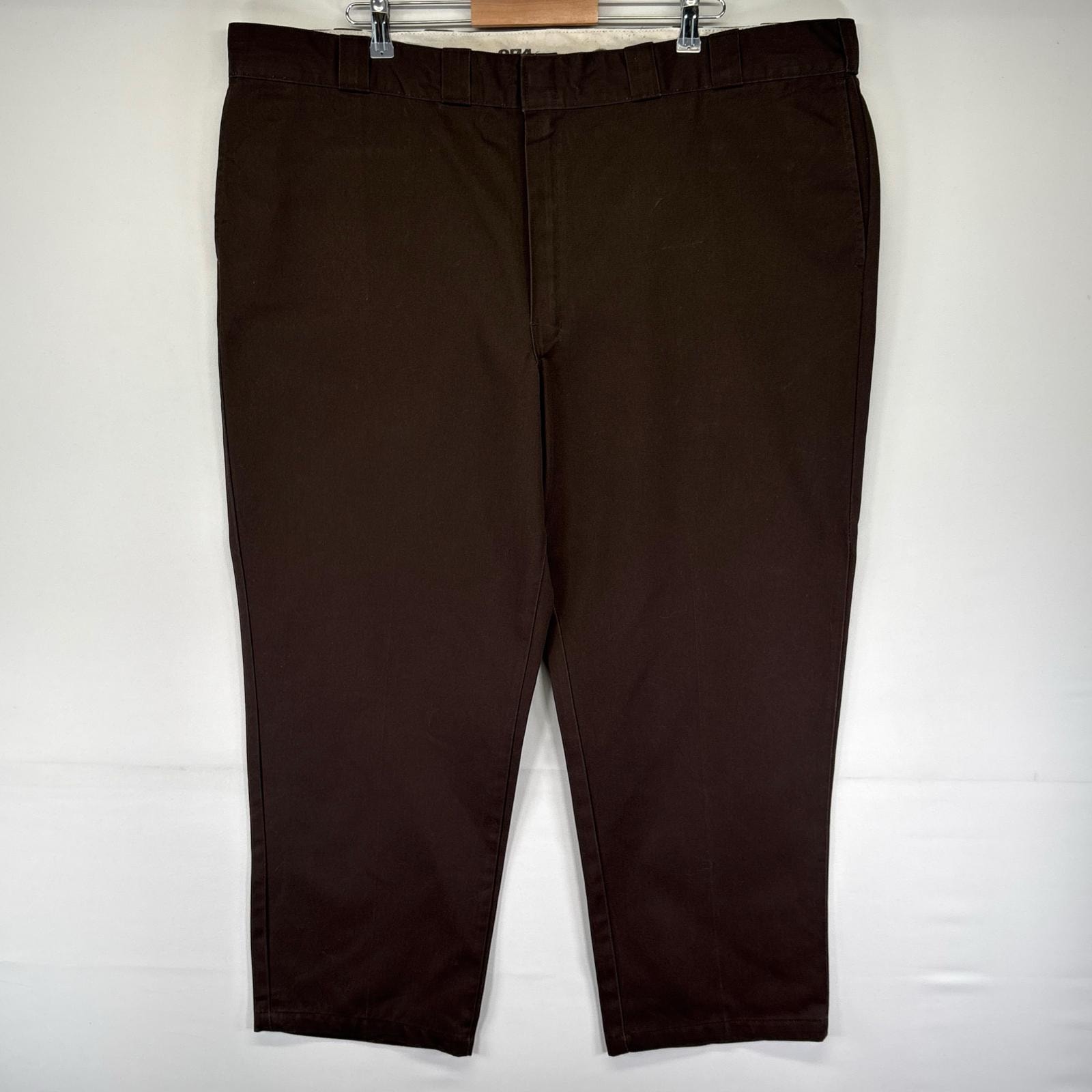 古着 ディッキーズ Dickies パンツ 874 ワンポイントロゴ チノパン ジッパーフライ 大きいサイズ ワーク W48 L30  ブラウン系 メンズ