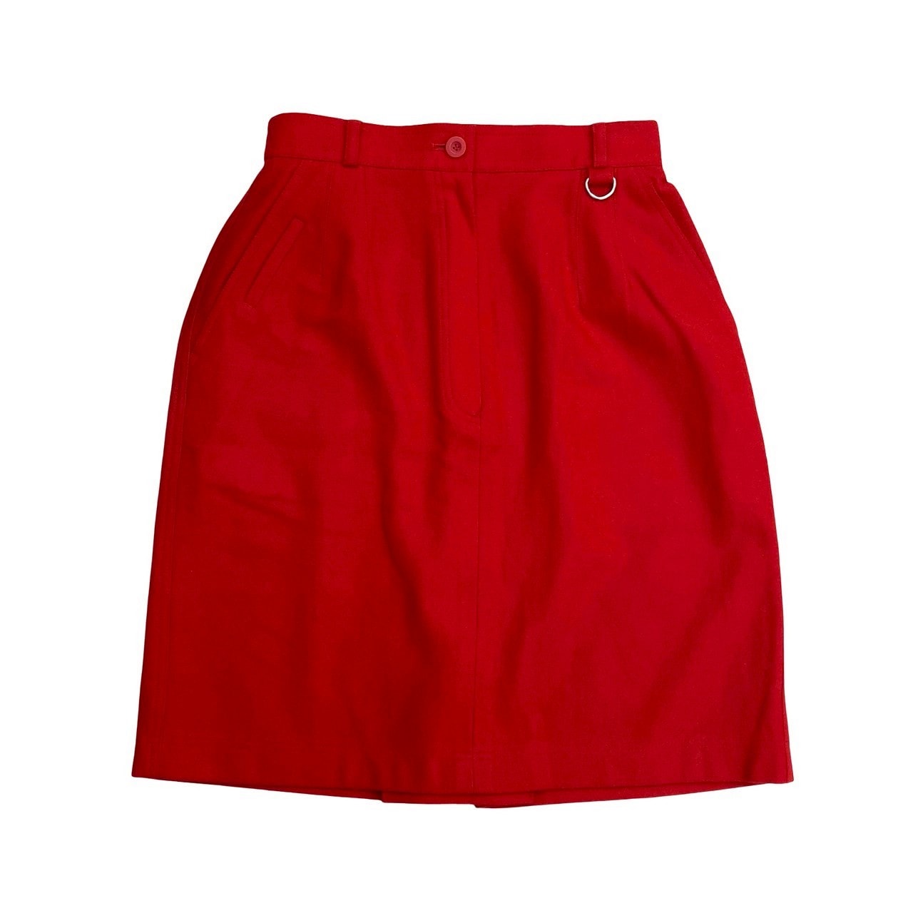 Christian Dior ディオール CD SPORTS ロゴ 刺繍 ウール ポリエステル スカート レッド
 134-8