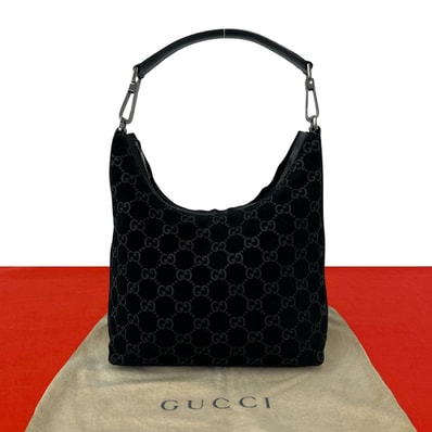 GUCCI グッチ GG 柄 ロゴ レザー ハンドバッグ ブラック
39647
