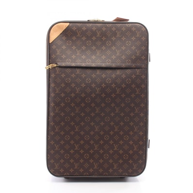 ルイ・ヴィトン LOUIS VUITTON ペガス65 キャリーバッグ バッグ PVCコーティングキャンバス レザー モノグラム メンズ レディース ブラウン系 M23295 【中古】