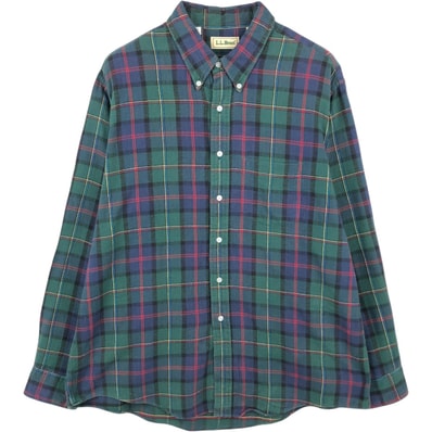 古着 80~90年代 エルエルビーン L.L.Bean 長袖 ボタンダウン ライトネルチェックシャツ メンズXL相当 ヴィンテージ/eaa662107