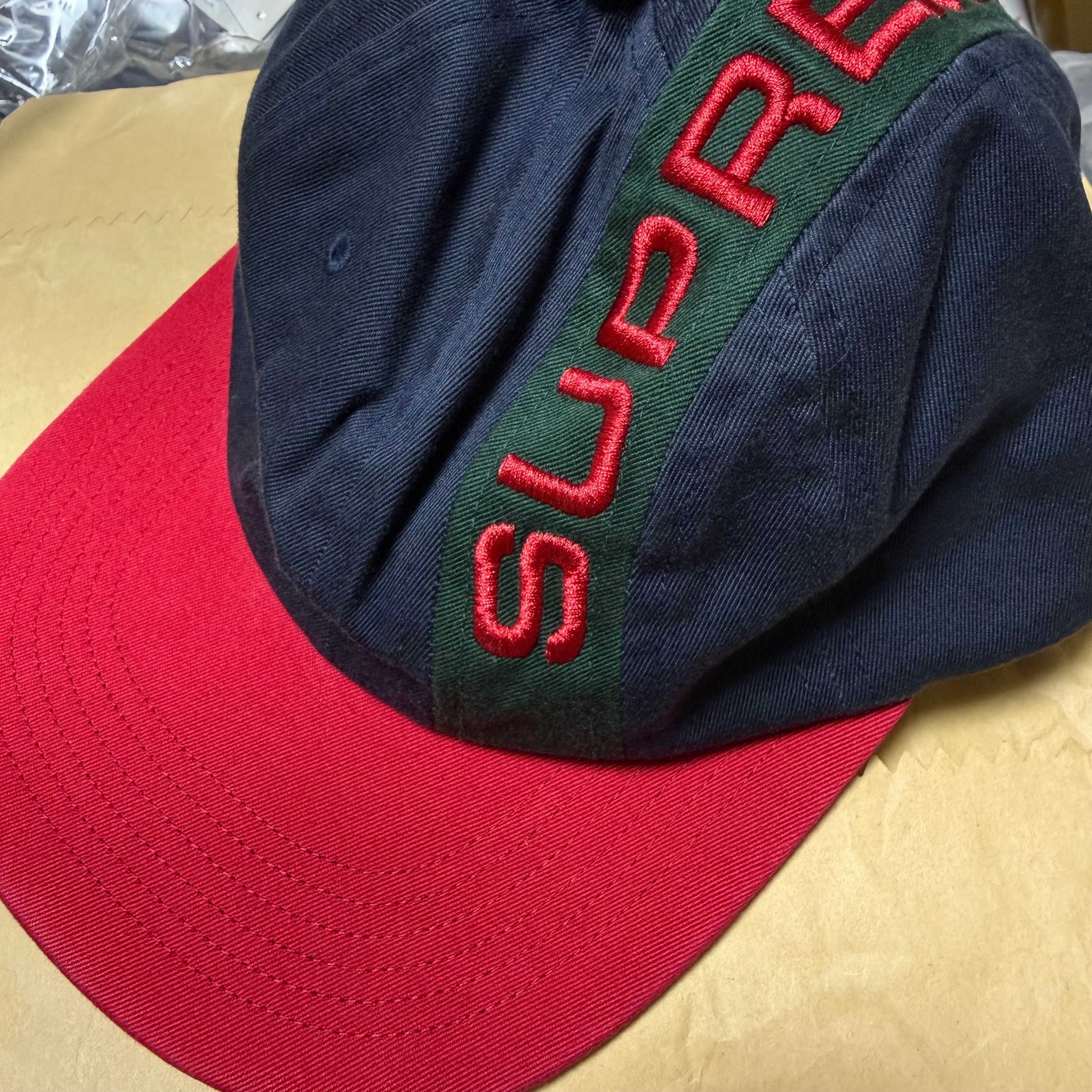 supreme cap Stripe 6-Panel navy