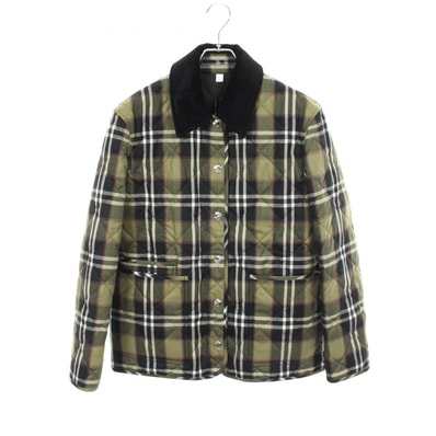バーバリー BURBERRY チェック 襟コーデュロイ切替 衣料品 アウター ウール レディース カーキ系 / マルチカラー 8055437 【中古】