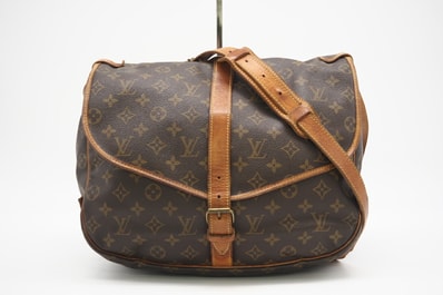 LOUIS VUITTON ルイ・ヴィトン モノグラム ソミュール35 M42254 ショルダーバッグ ブラウン コーティングキャンバス レディース