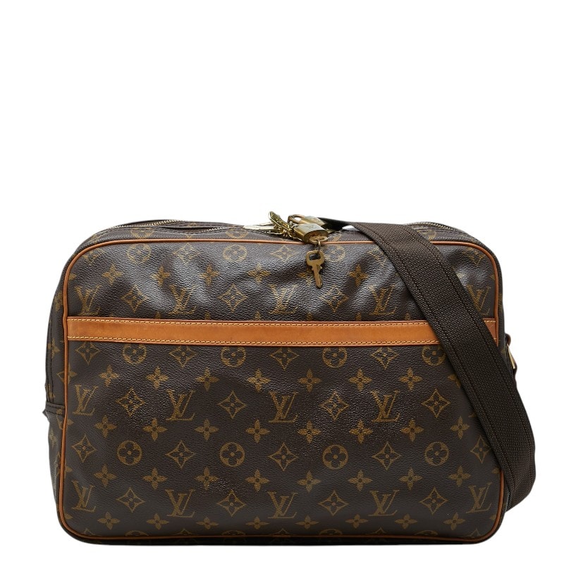 ルイ ヴィトン モノグラム リポーターGM 斜め掛け ショルダーバッグ M45252 ブラウン PVC レザー レディース LOUIS VUITTON 【中古】