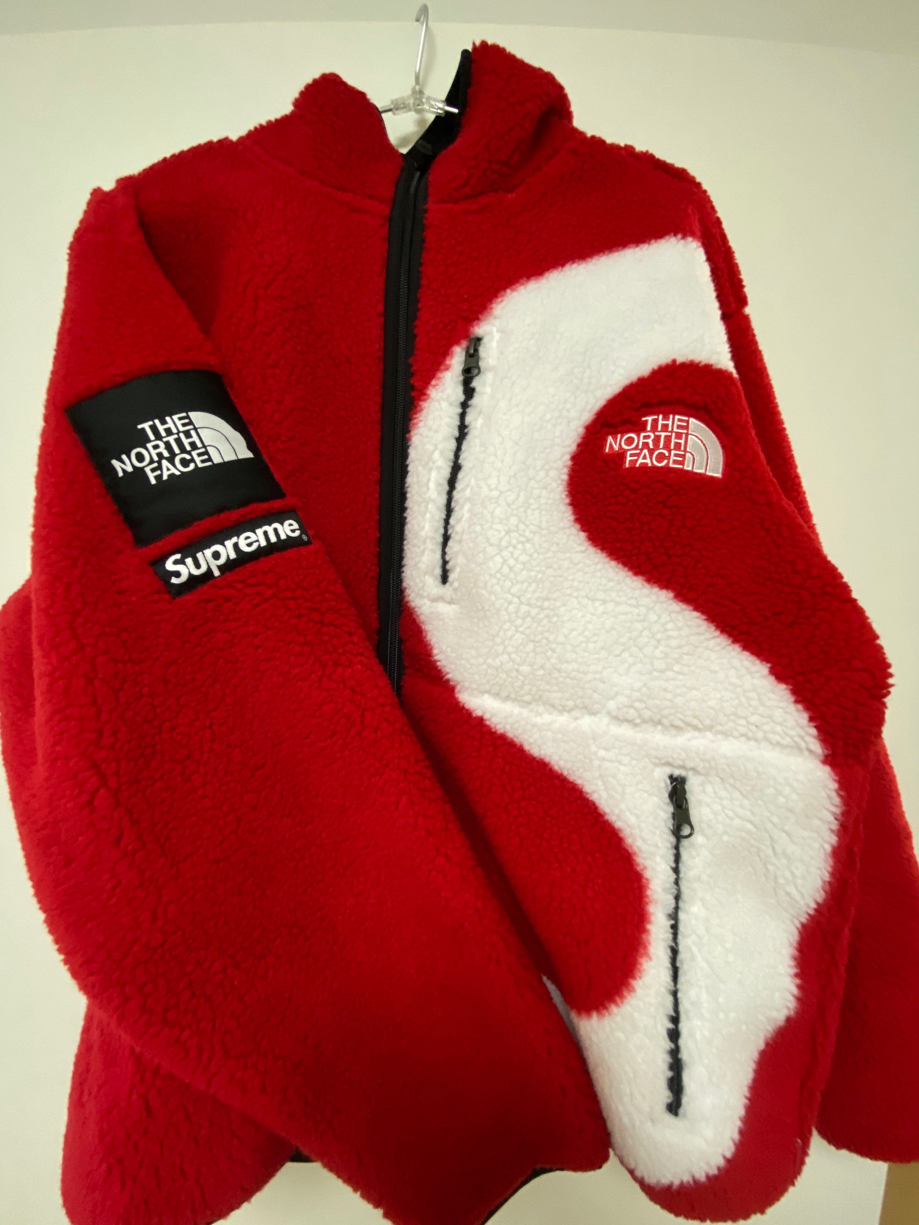 Supreme x The North Face S Logo Hooded Fleece Jacket "Red"