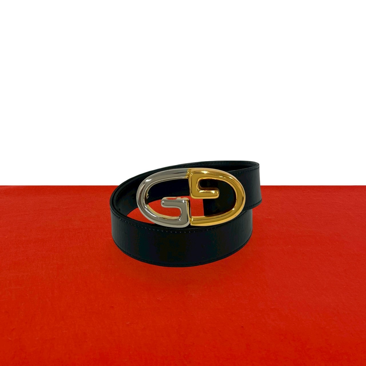 GUCCI グッチ GG ロゴ 金具 レザー ベルト ブラック
 41012