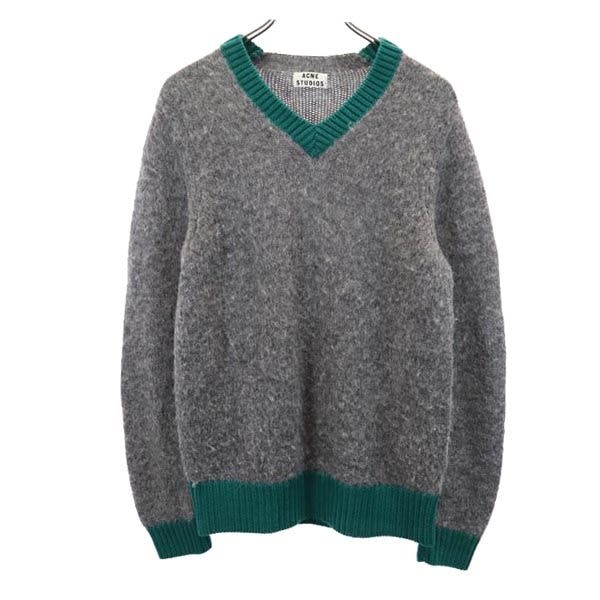 ACNE STUDIOS アクネストゥディオズ ウールブレンド 長袖 Vネック ニット XS グレー系 セーター