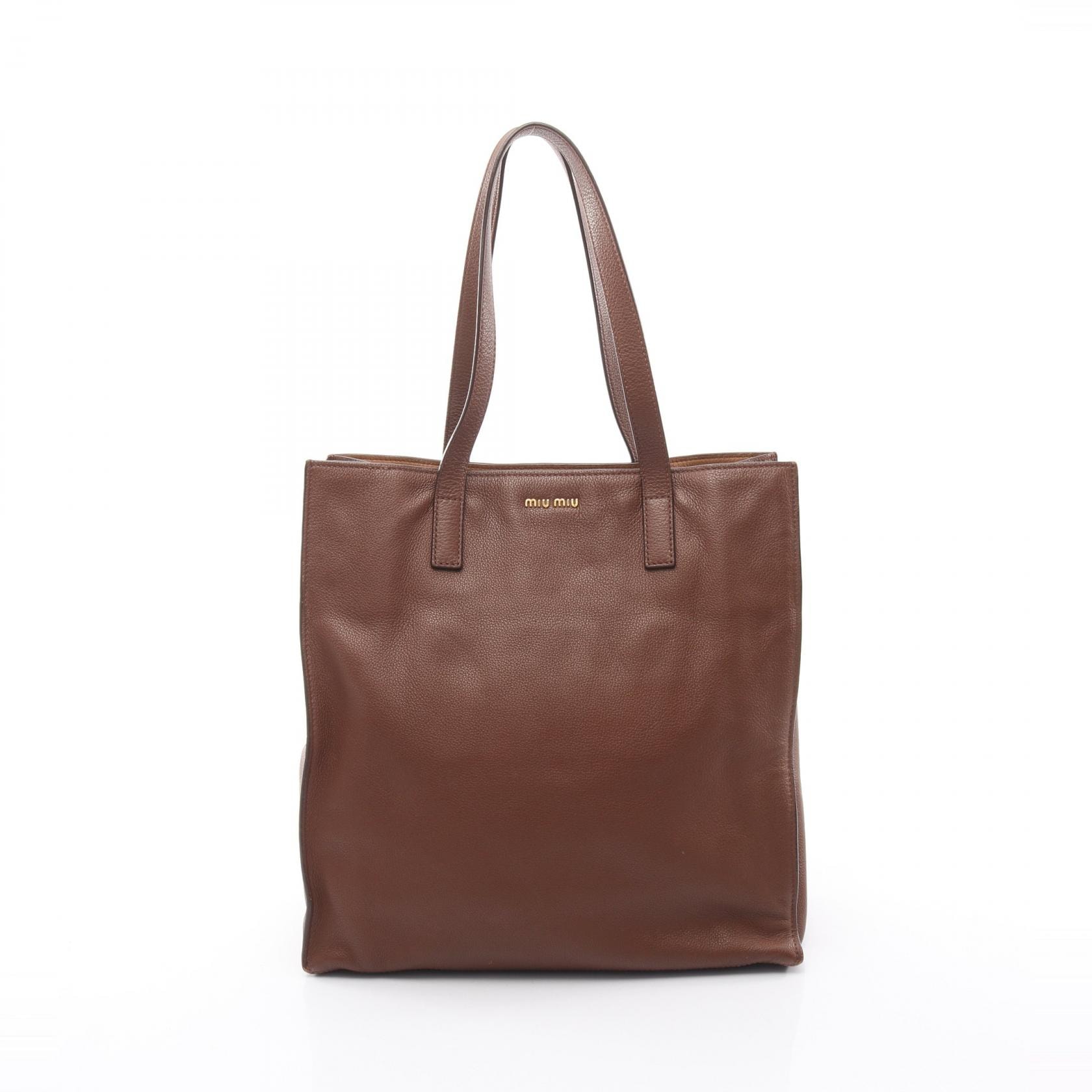 ミュウ ミュウ Miu Miu トートバッグ バッグ レザー レディース ブラウン系 【中古】