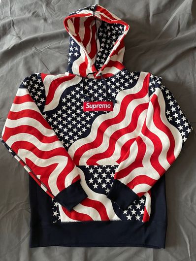 Supreme Box Logo Hooded Sweatshirt "American Flag" (14FW)