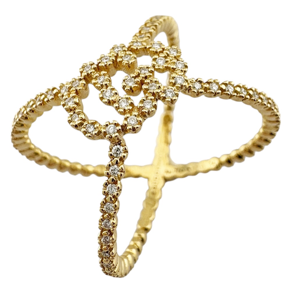 グッチ GGランニング リング 指輪 13号 18金 K18イエローゴールド ダイヤモンド レディース GUCCI  中古