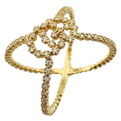 グッチ GGランニング リング 指輪 13号 18金 K18イエローゴールド ダイヤモンド レディース GUCCI 中古