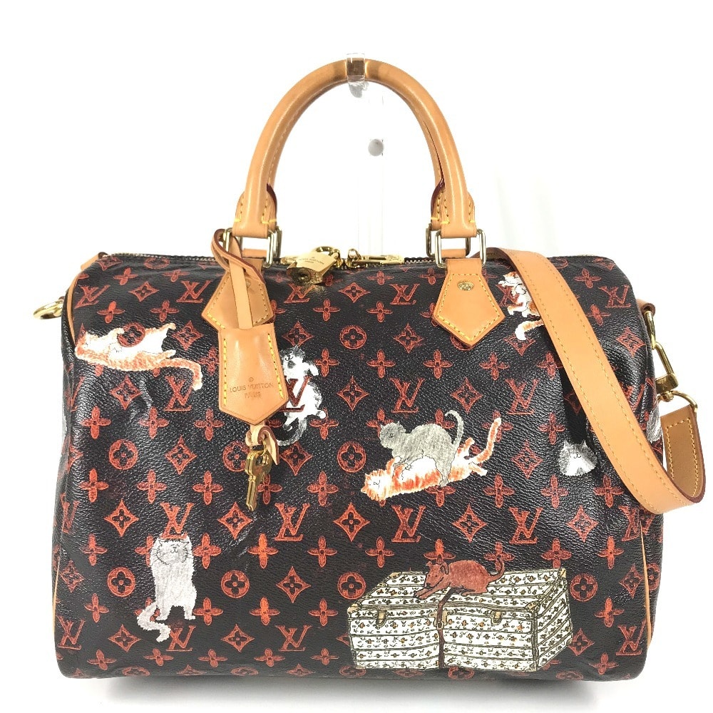 ルイヴィトン LOUIS VUITTON スピーディバンドリエール30NM M44401 モノグラム キャットグラム 猫 2WAYバッグ ショルダーバッグ ミニボストンバッグ ハンドバッグ モノグラムキャンバス ブラウン