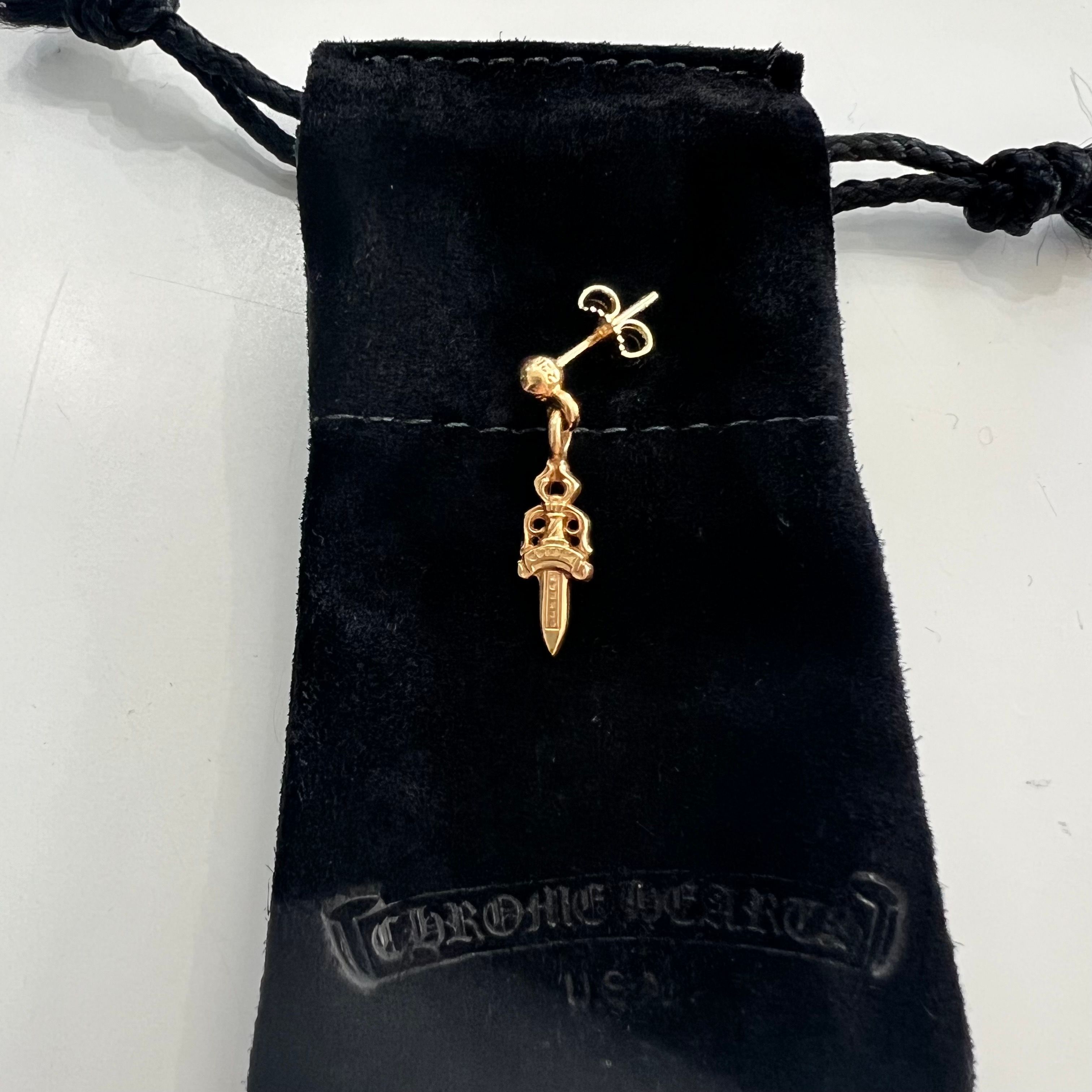 Chrome Hearts 22K Stack Dagger Earrings H1 "Gold"