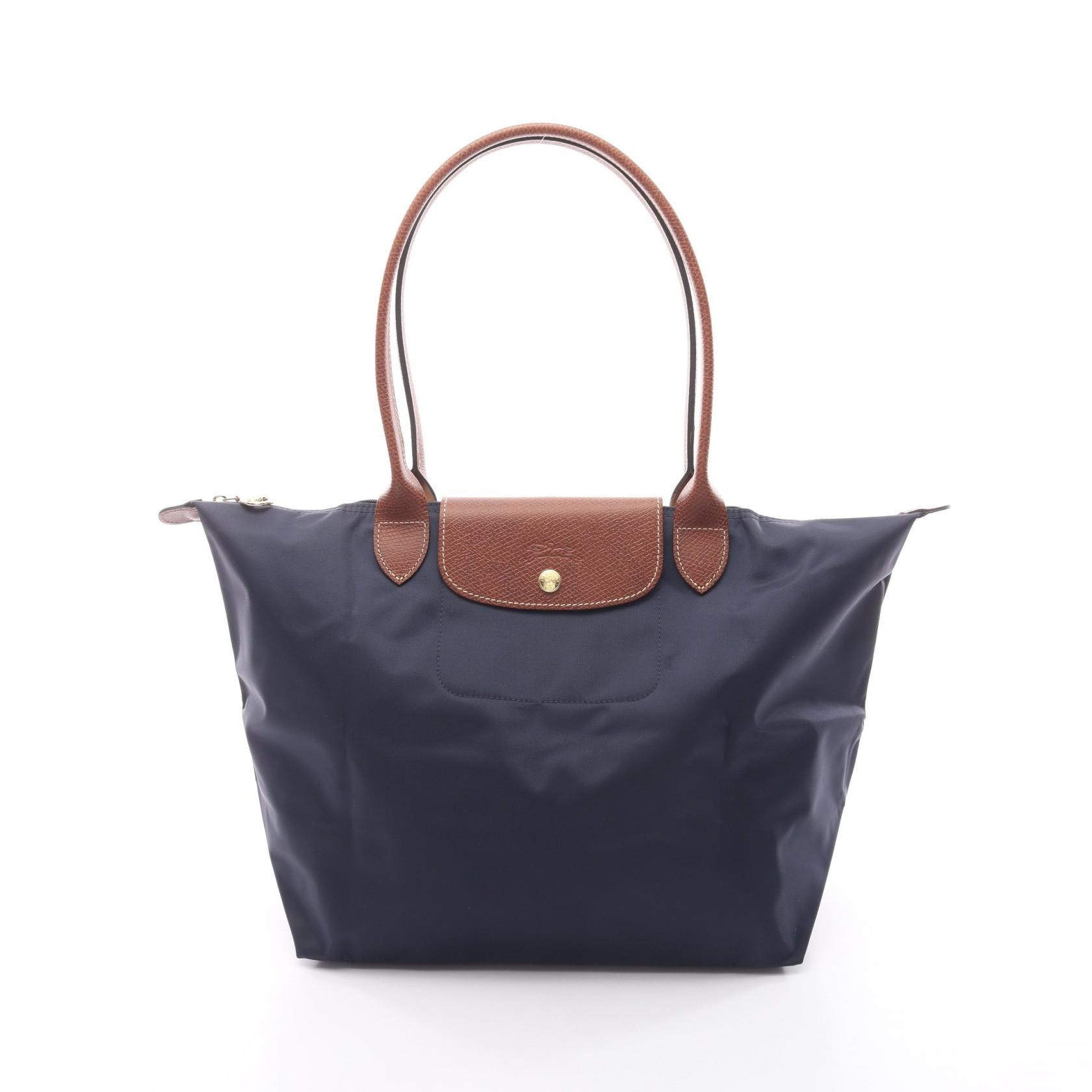 ロンシャン Longchamp ル プリアージュ オリジナル L トートバッグ バッグ キャンバス レザー レディース ネイビー系 / ブラウン系 L1899089P68 【新品】