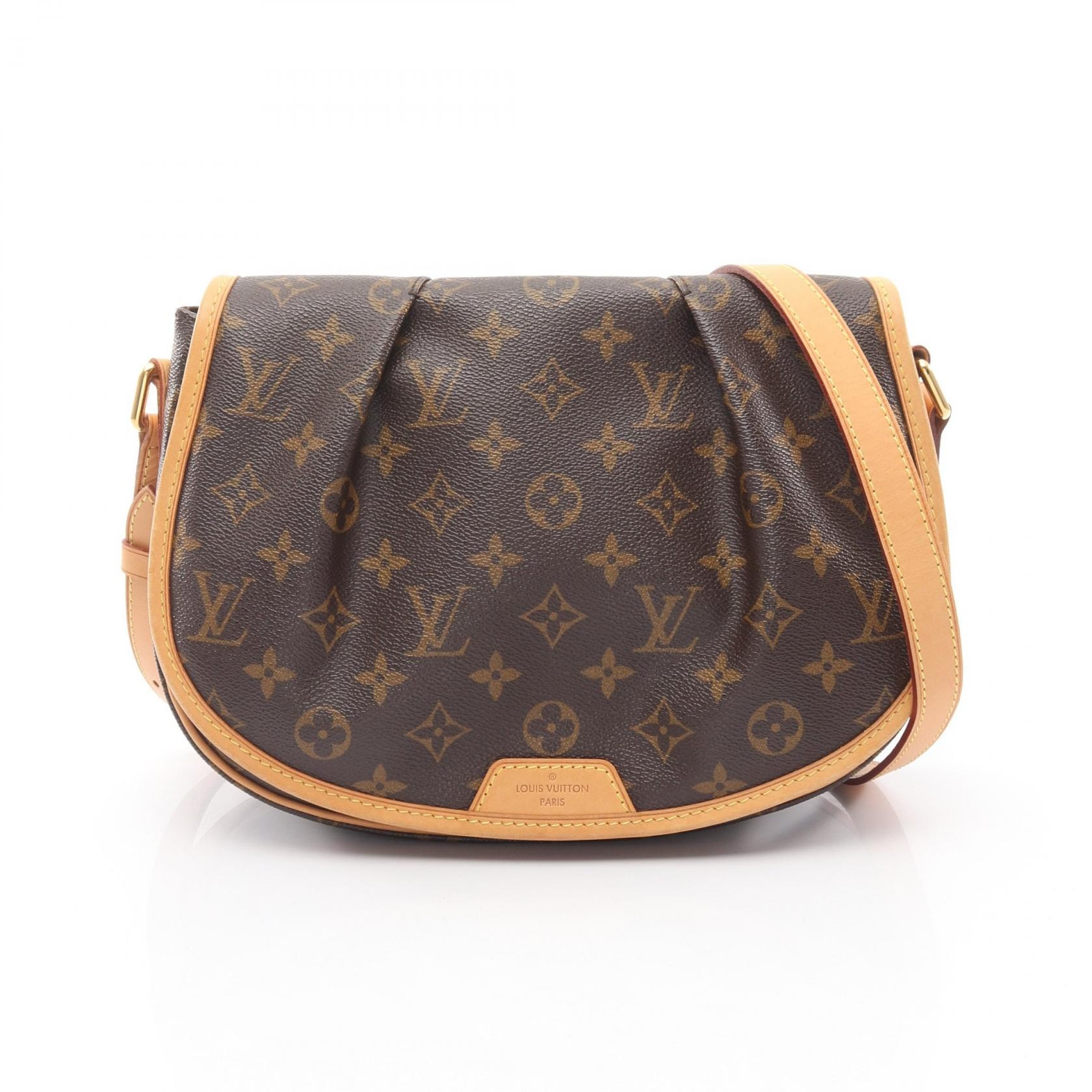 ルイ・ヴィトン LOUIS VUITTON メニルモンタンPM ショルダーバッグ バッグ PVCコーティングキャンバス レザー モノグラム レディース ブラウン系 M40474 【中古】