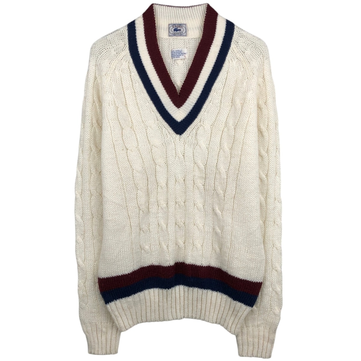 古着 70~80年代 ラコステ LACOSTE IZOD チルデンニットセーター メンズL相当 ヴィンテージ/eaa627530