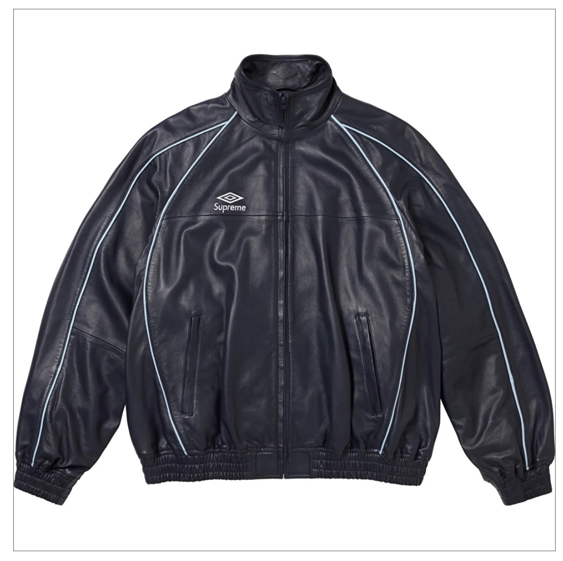 Supreme x Umbro Leather Track Jacket "Navy"