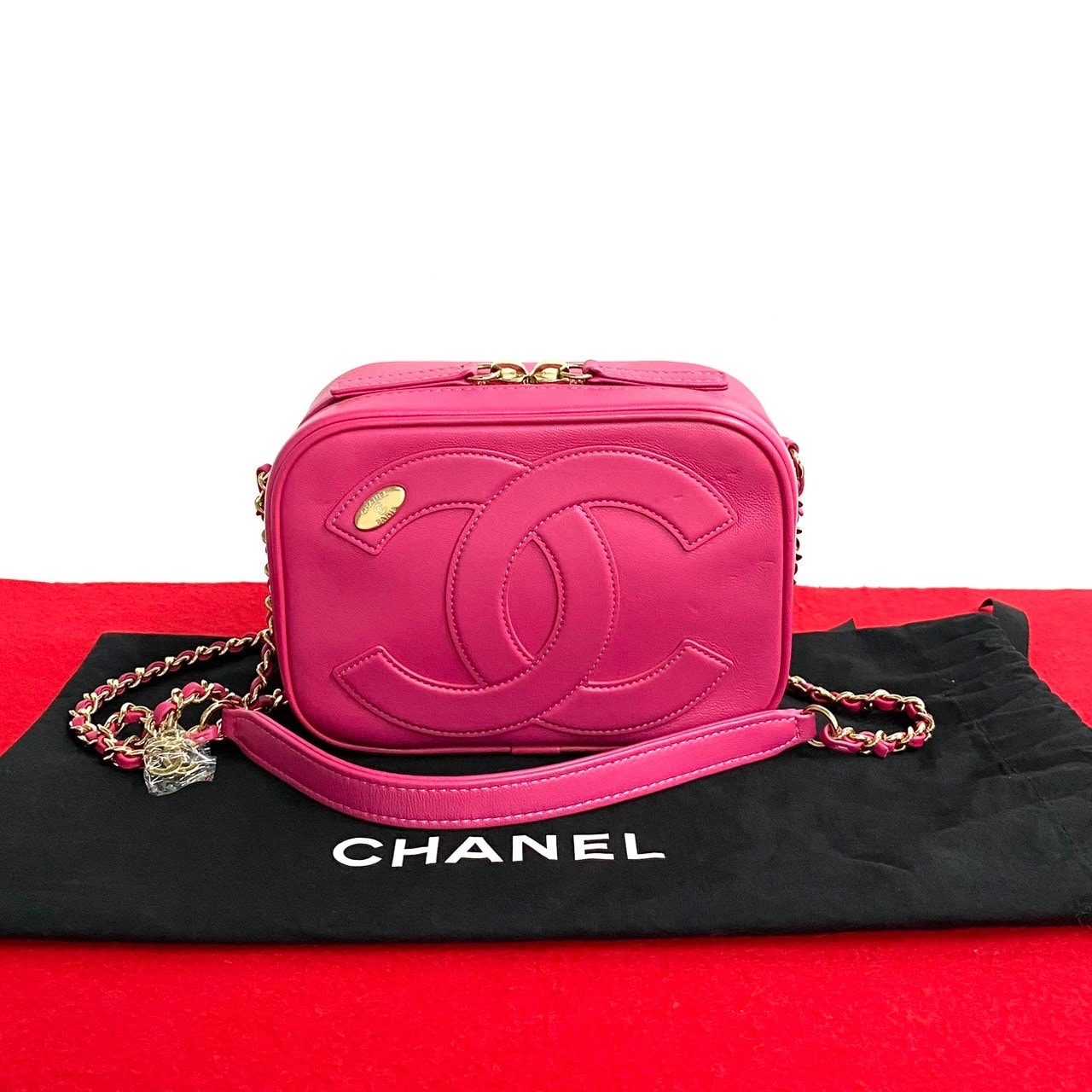 CHANEL シャネル ココマーク レザー ショルダーバッグ ピンク
 39792