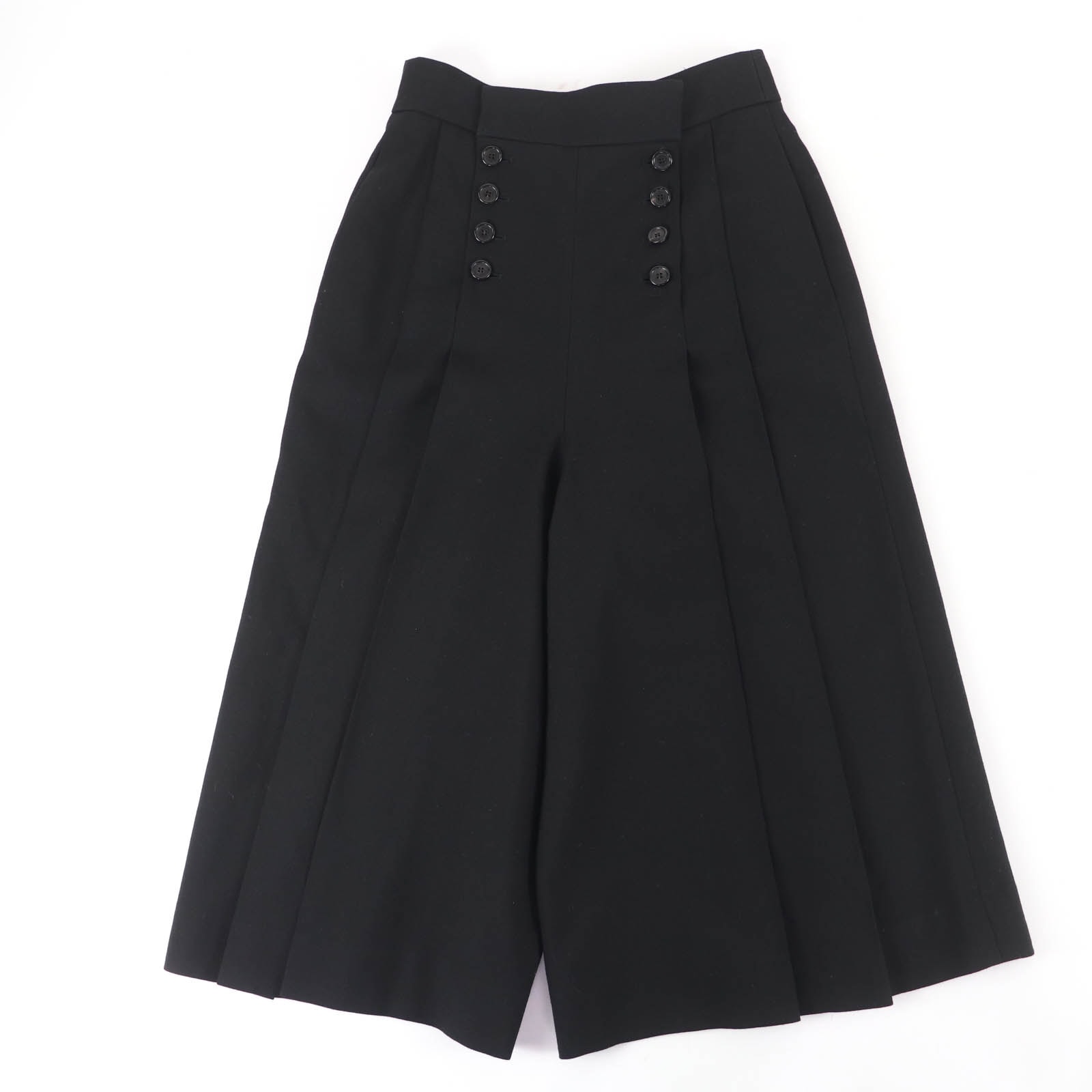 極美品 サンローランパリ ワイドパンツ ブラック レディース 38 704634