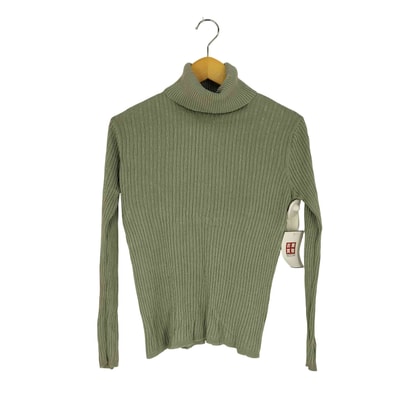 ケーブル編み シルク タートルネック ニット【1140684013428】